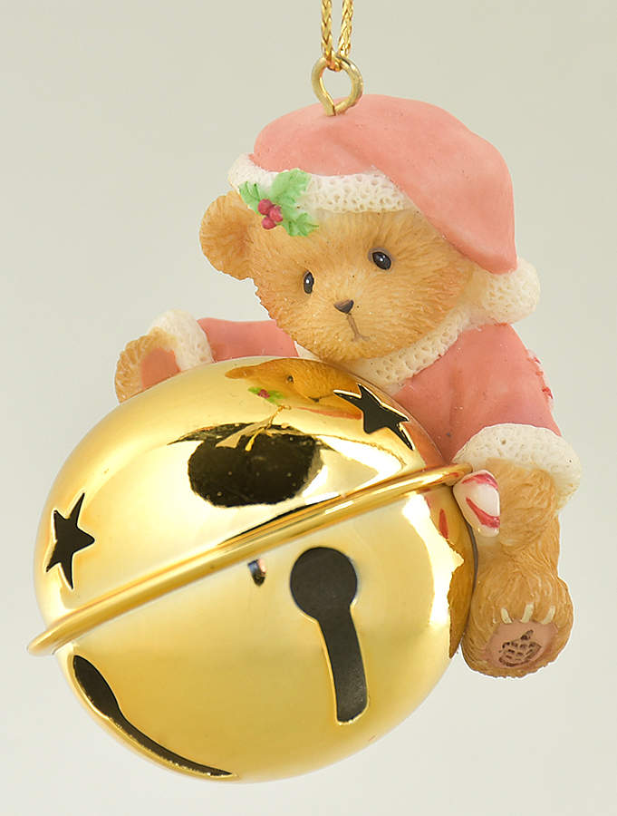 Cherished Teddies Ornament Santa Jingle Bell  - Boxed by Enesco-1