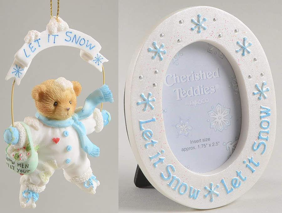 Cherished Teddies Ornament Let It Snow-Set Of 2 - Boxed by Enesco-1