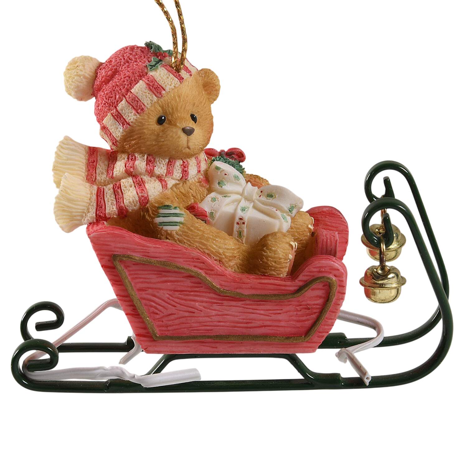 Cherished Teddies Ornament Teddy Riding In Sleigh - No Box by Enesco-1