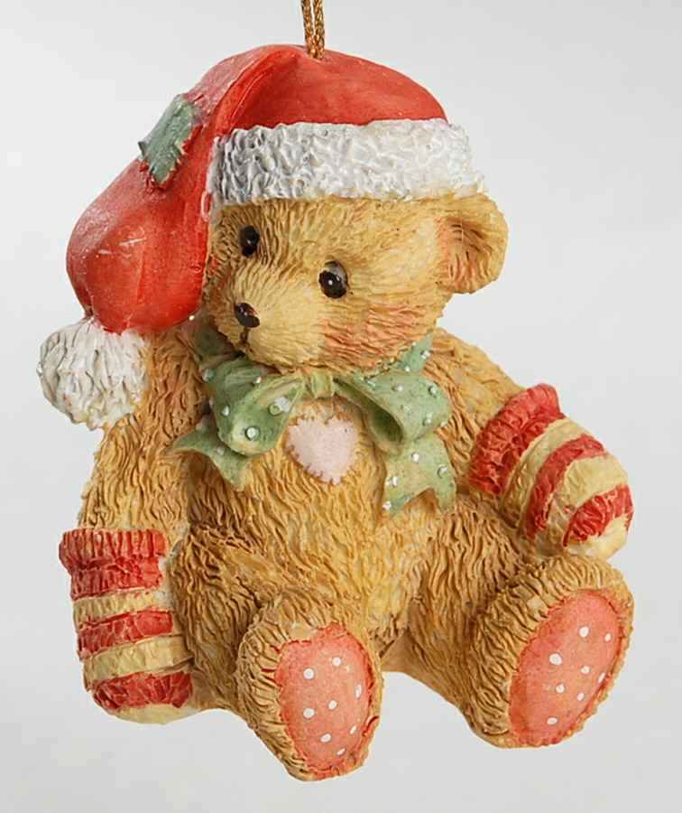 Cherished Teddies Ornament Sister With Bow And Mittens  - No Box by Enesco-1