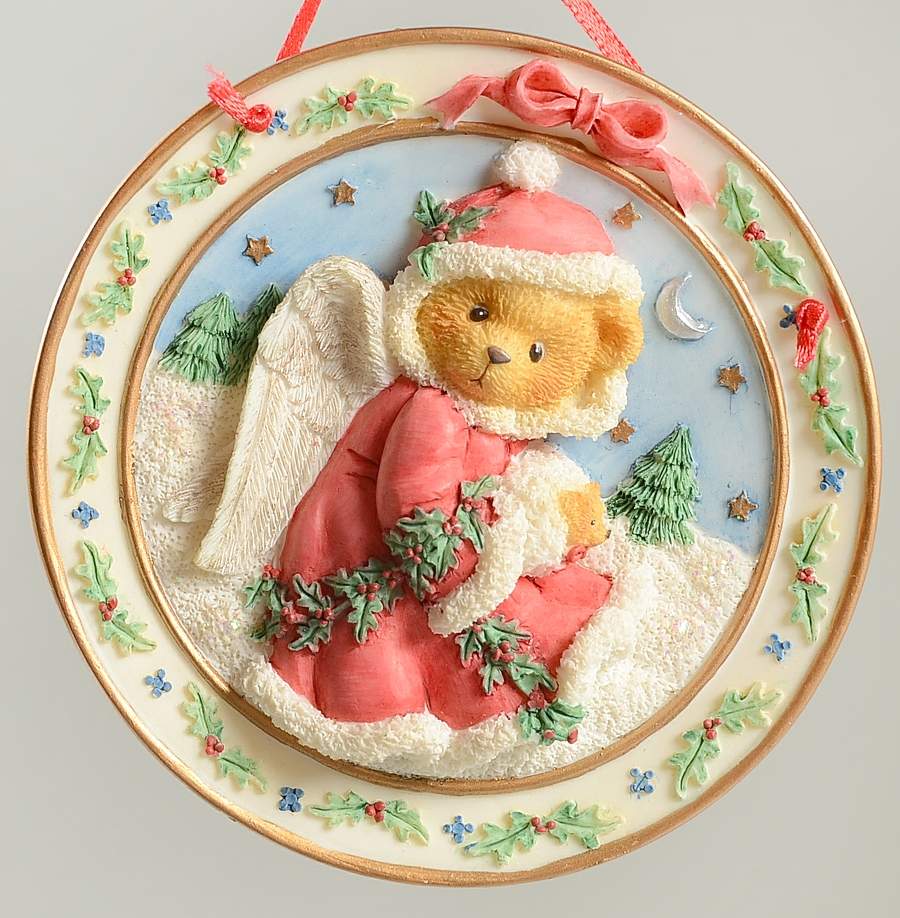 Cherished Teddies Ornament The Season Of Peace-Angel In Red Coat - Boxed by Enesco-1