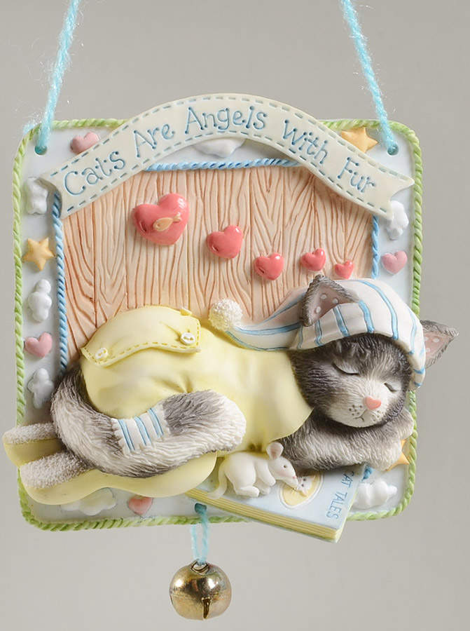 Calico Kittens Ornament Cats  Are Angels With Fur  - Boxed by Enesco-1