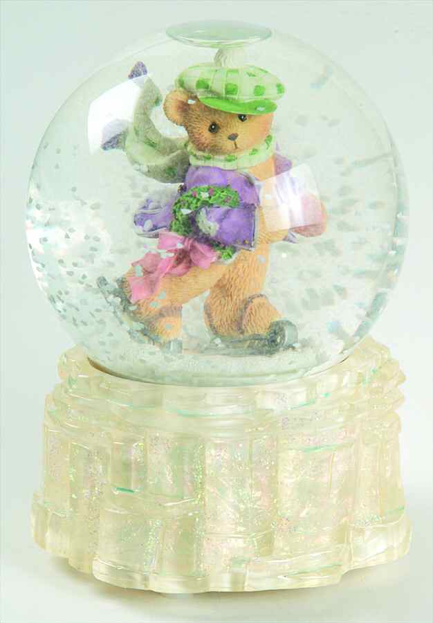 Cherished Teddies Snowglobe White Christmas - No Box by Enesco-1