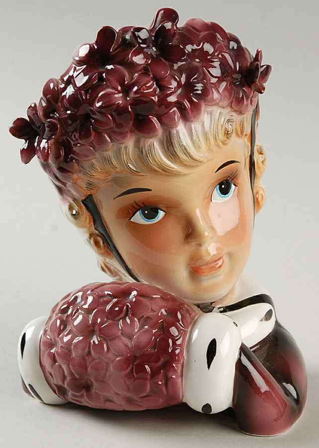Enesco Head Vases Wp Bouquet & Mink - No Box by Enesco-1