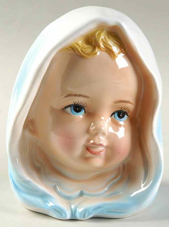 Enesco Head Vases Baby Boy Blue & Wht Blanket - No Box by Enesco-1