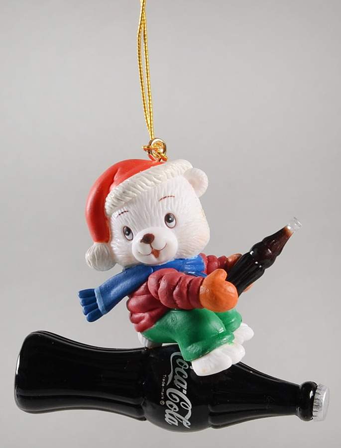 Coca Cola Ornaments Polar Bear On Coca-Cola Bottle - No Box by Enesco-1