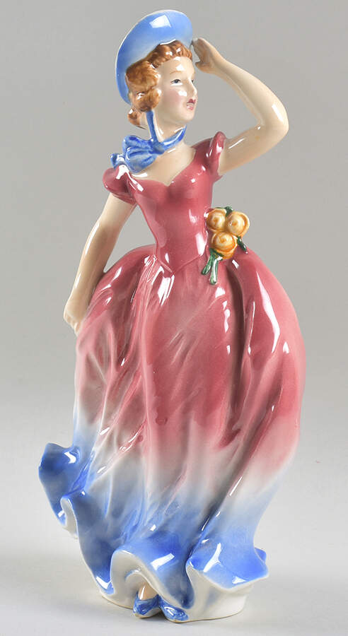 Ebeling & Reuss Figurines Lady In Red, White & Blue Dress - No Box by Ebeling & Reuss (Erp)-1