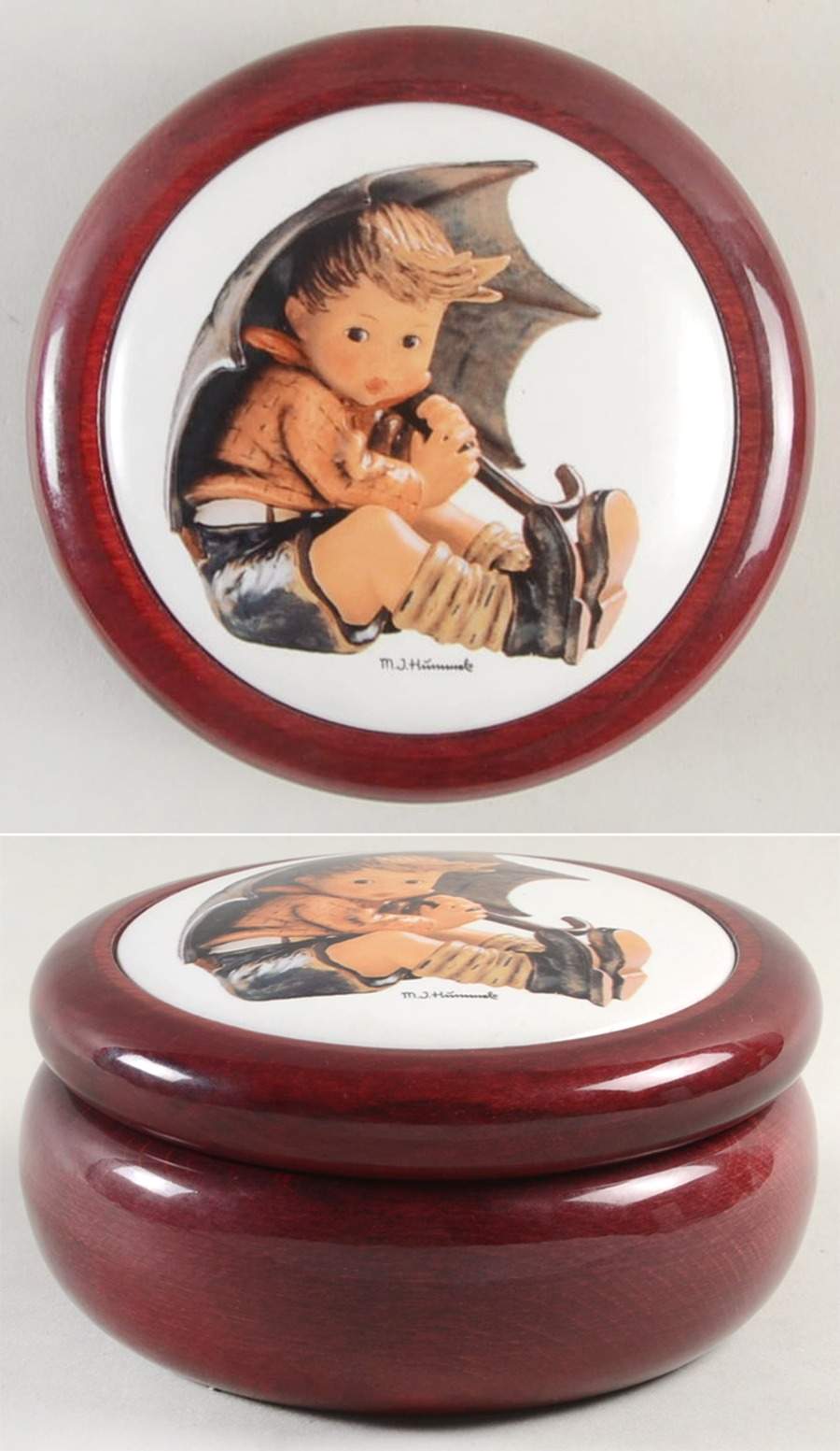 Hummel Music Box Umbella Boy-Porcelain - No Box by Ercolano-1