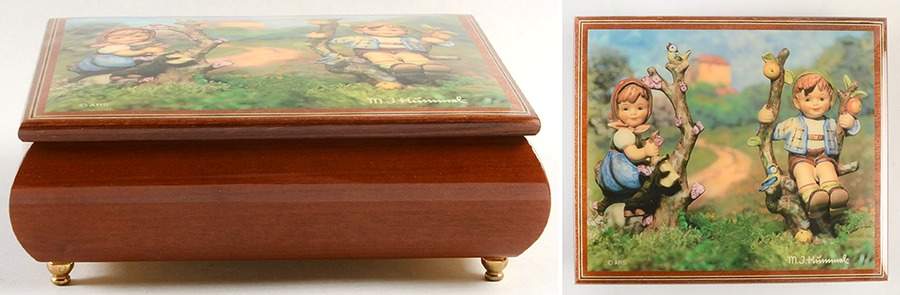 Hummel Music Box Apple Tree Boy & Girl - Boxed by Ercolano-1