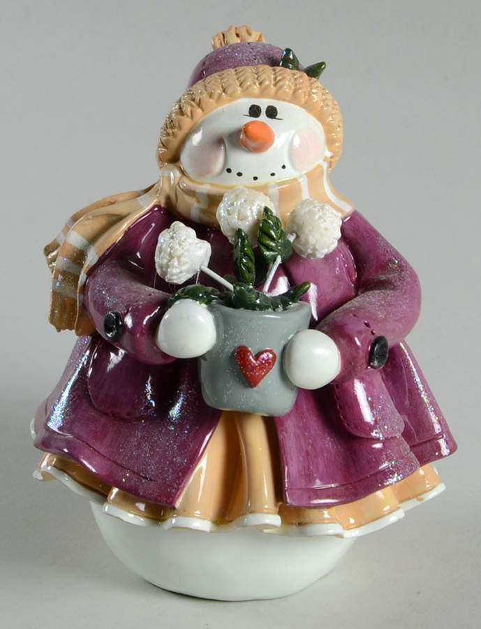Snow Littles Snowgirl With Flower Pot - Boxed by Enesco-1