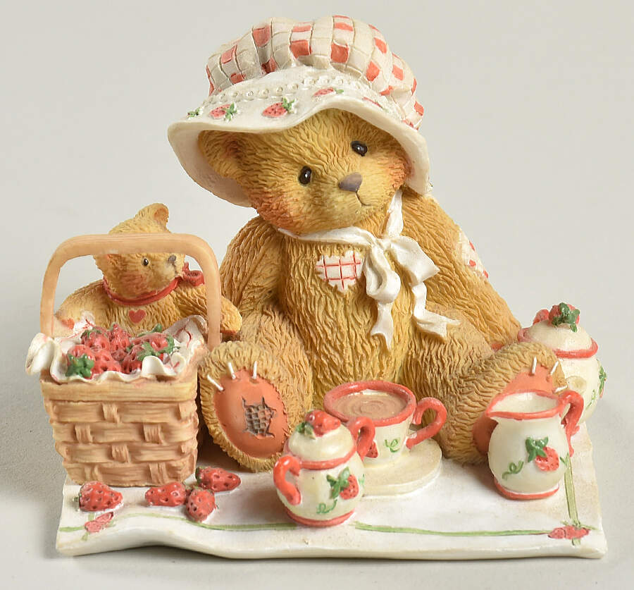 Down Strawberry Lane-Cherised Teddies Thelma-Cozy Tea For Two - Boxed by Enesco-1
