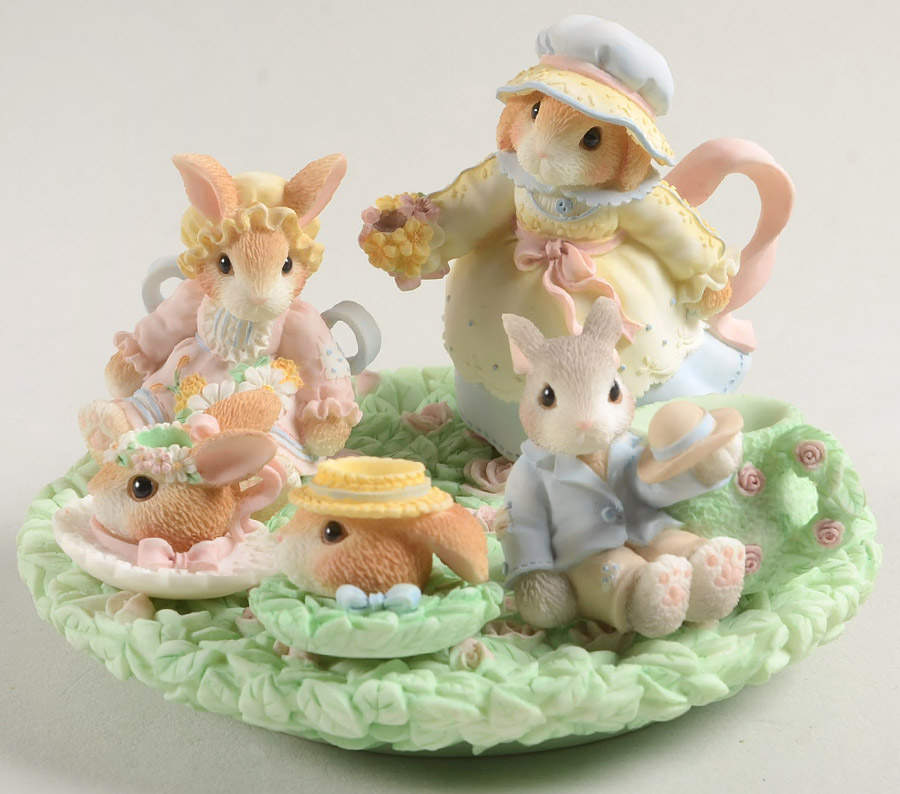 My Blushing Bunnies Tea Set-Mini-Set Of 6 - No Box by Enesco-1