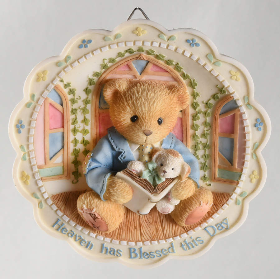 Cherished Teddies Plaques Heaven Has Blessed This Day-Boy - Boxed by Enesco-1