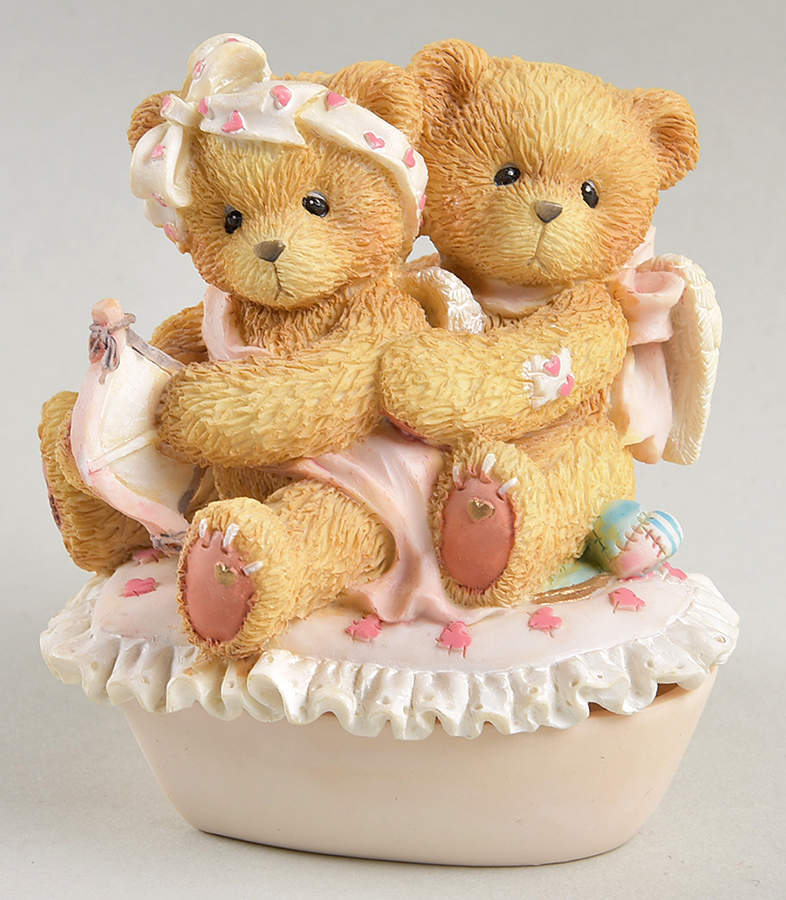 Cherished Teddies Giftware Heart Shaped Cupid Covered Box - Boxed by Enesco-1