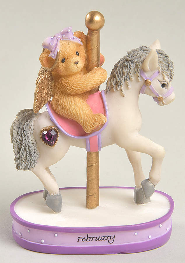 Carousel Birthstone-Cherished Teddies February - Boxed by Enesco-1