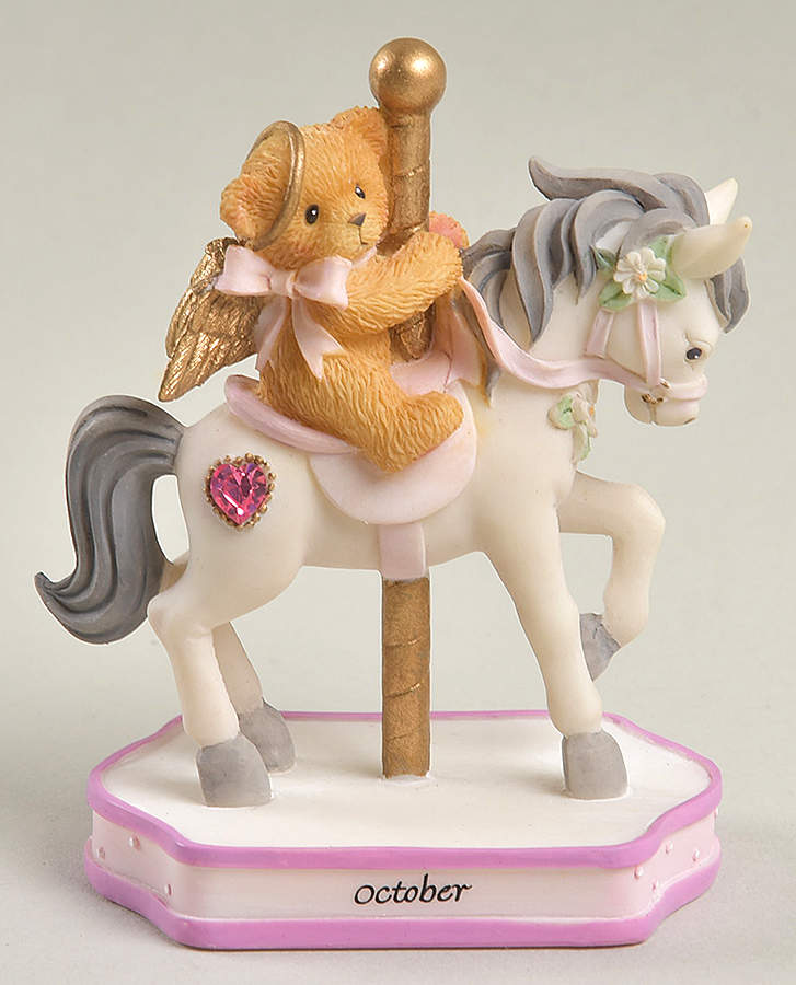 Carousel Birthstone-Cherished Teddies October - No Box by Enesco-1