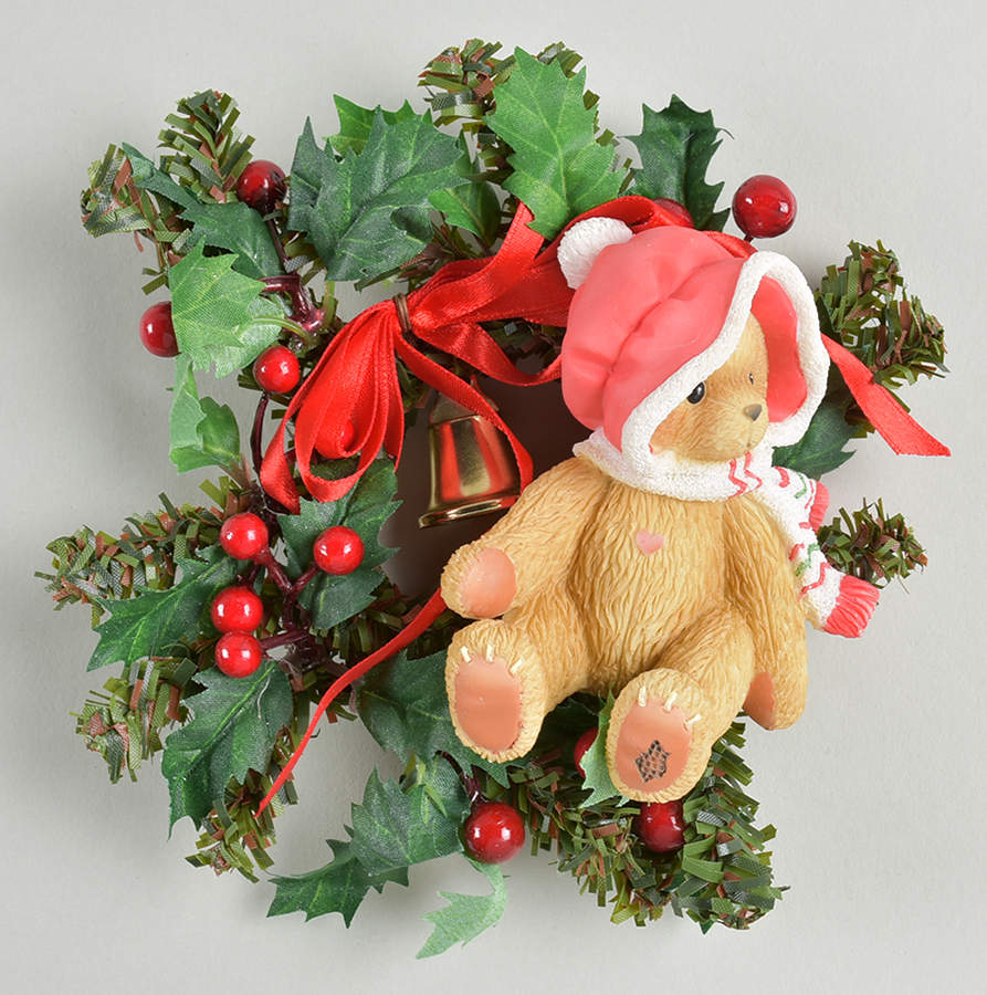 Cherished Teddies Christmas Christmas Wreath-Girl - Boxed by Enesco-1