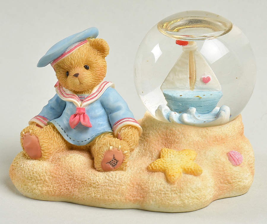 Months of the Year Snowglobes-Cherised Teddies August - Boxed by Enesco-1
