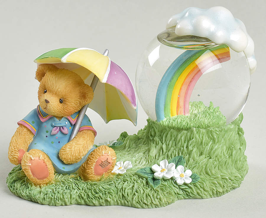 Months of the Year Snowglobes-Cherised Teddies April - Boxed by Enesco-1