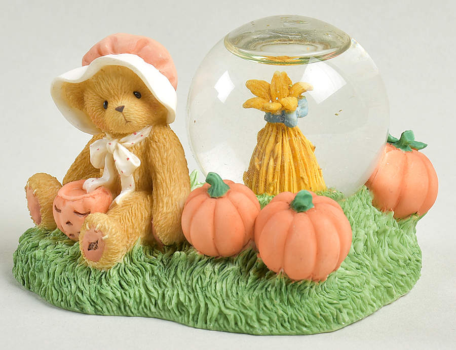 Months of the Year Snowglobes-Cherised Teddies October - No Box by Enesco-1