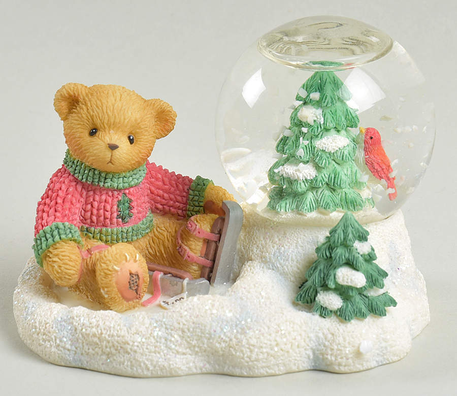 Months of the Year Snowglobes-Cherised Teddies January - With Box by Enesco-1