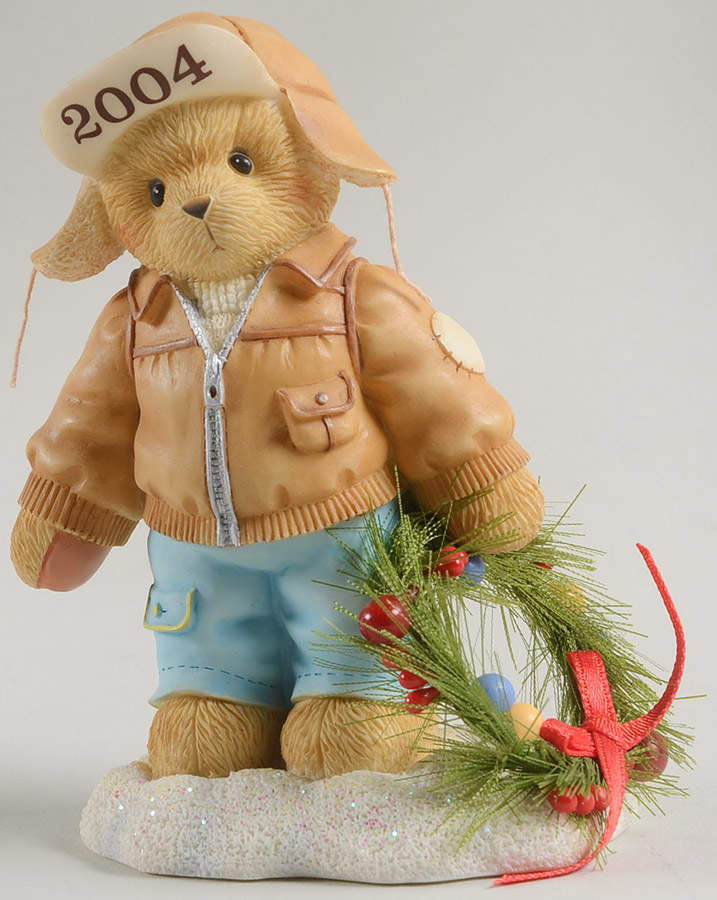 Cherished Teddies Annual Figurine Knut-Decorating The Holidays With Happin - With Box Bx2004 by Enesco-1