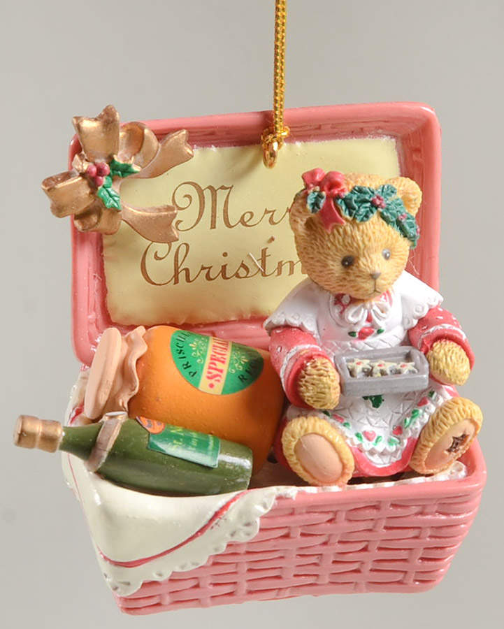 Cherished Teddies Holiday Ornaments Girl With Cookies On Basket - No Box by Enesco-1