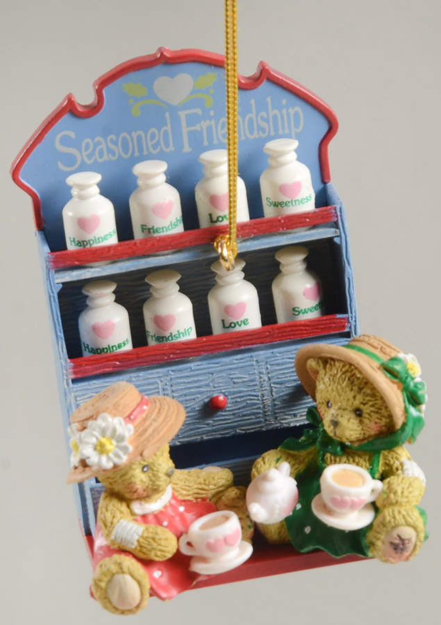 Cherished Teddies Holiday Ornaments Bears Having A Tea Party - No Box by Enesco-1