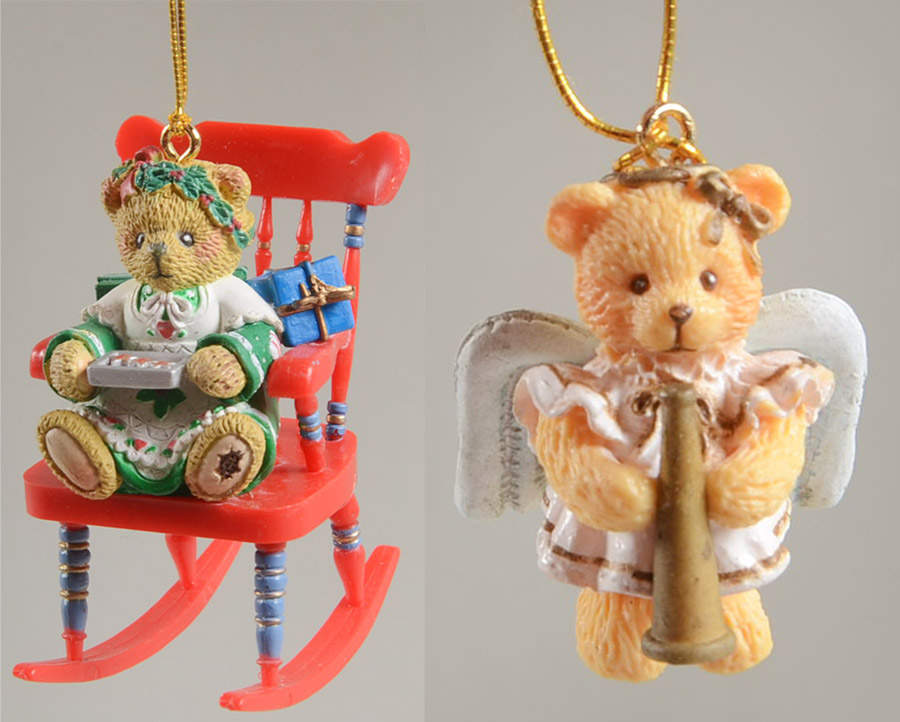 Cherished Teddies Mini-Ornament Sets Girl Bear Making Cookies - Boxed by Enesco-1