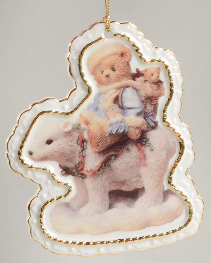 Cherished Teddies Porcelain Ornaments Bear Tiding Of Joy - Boxed by Enesco-1
