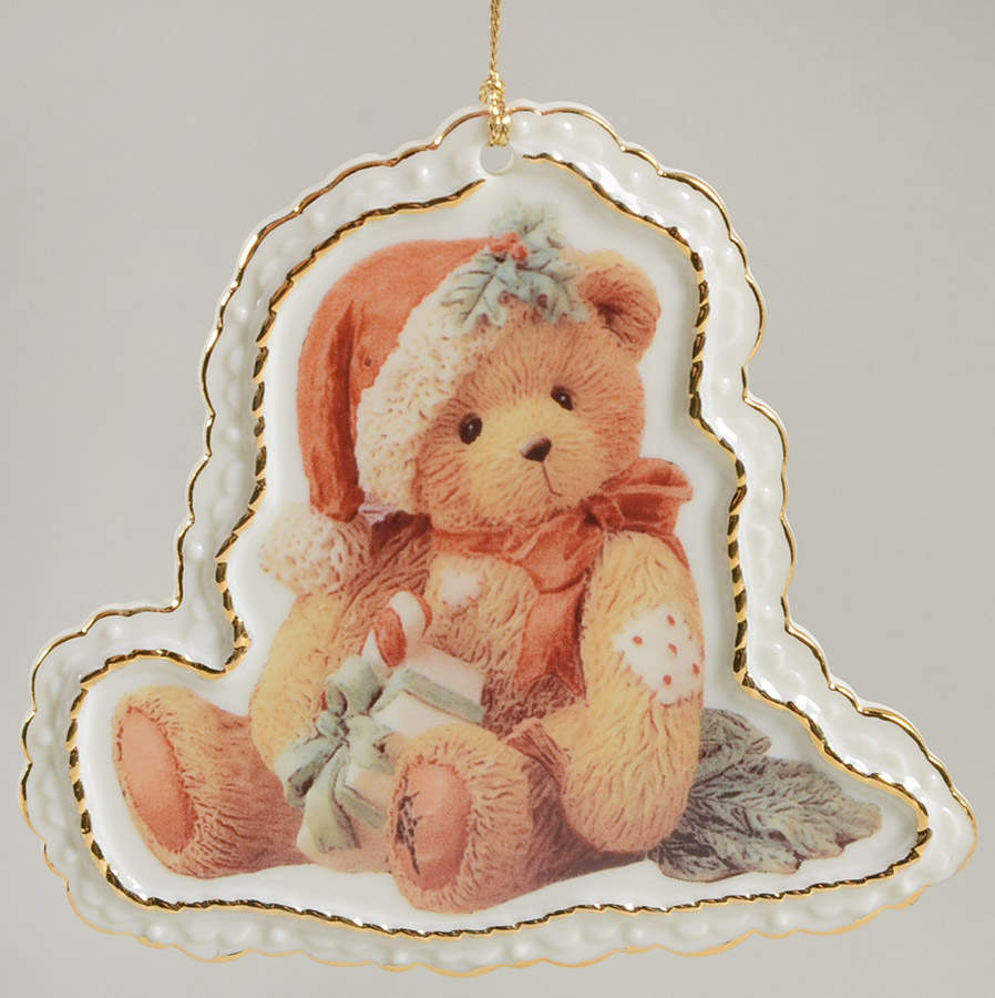 Cherished Teddies Porcelain Ornaments Happy Holiday Friend - Boxed by Enesco-1