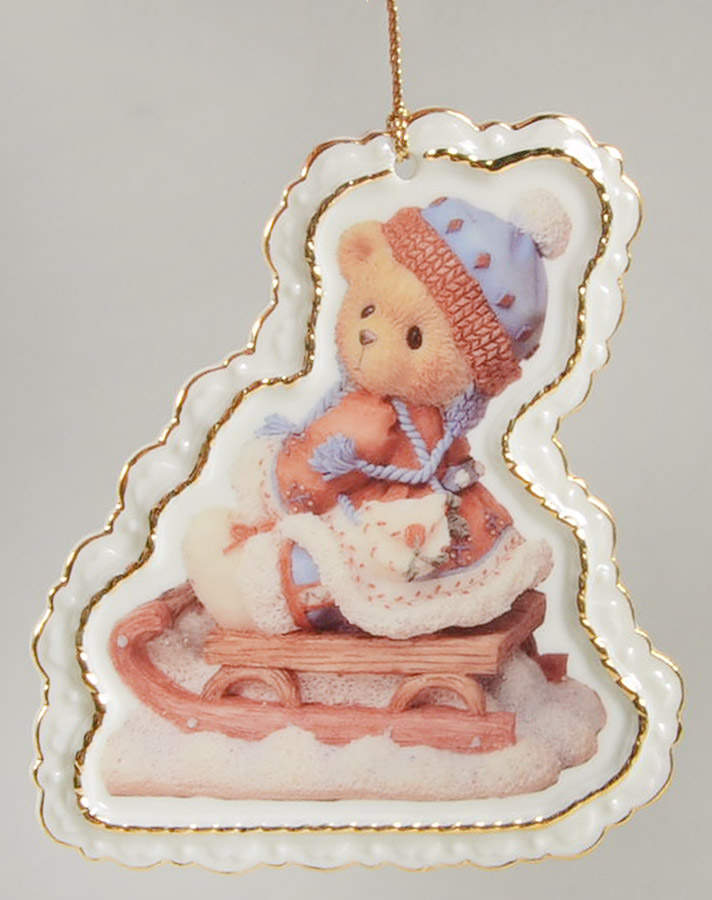 Cherished Teddies Porcelain Ornaments Friends Are Always Pulling For You - No Box by Enesco-1
