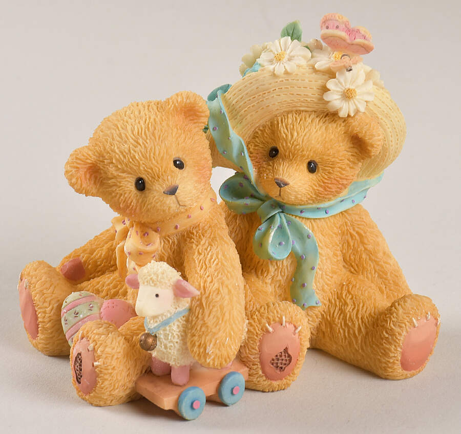 Cherished Teddies Easter & Spring Chelsea And Daisy-Old Friends Always Fin - No Box by Enesco-1
