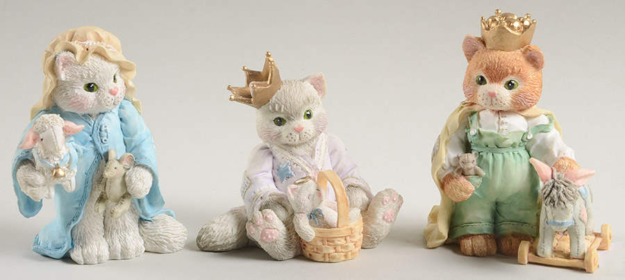 Calico Kittens Nativity Three Kings  - No Box by Enesco-1