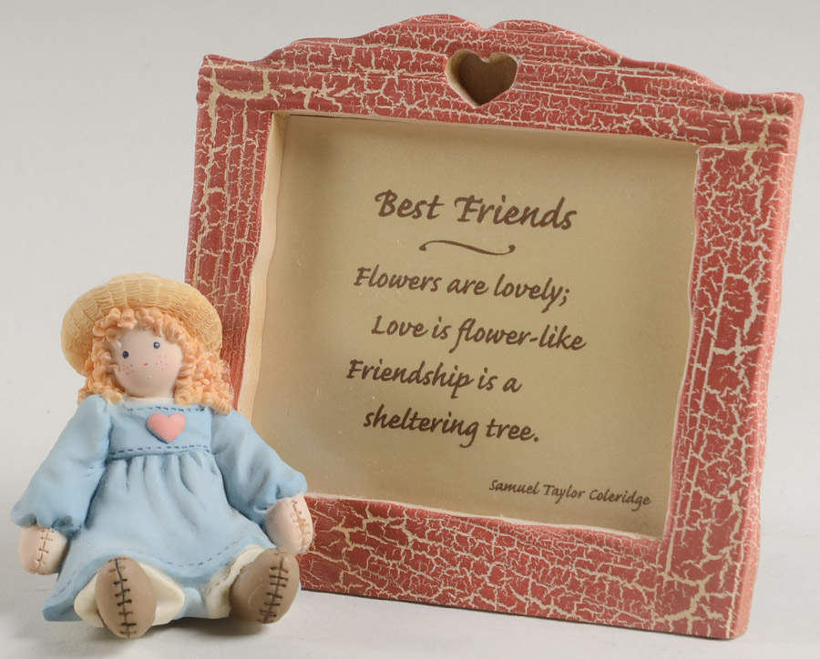 Down Petticoat Lane Girl Sitting Wiht Blue Dress-Photo Fram - Boxed by Enesco-1