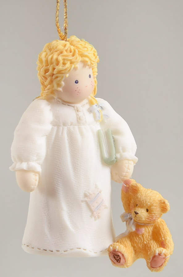 Down Petticoat Lane Girl With Teddie - No Box by Enesco-1