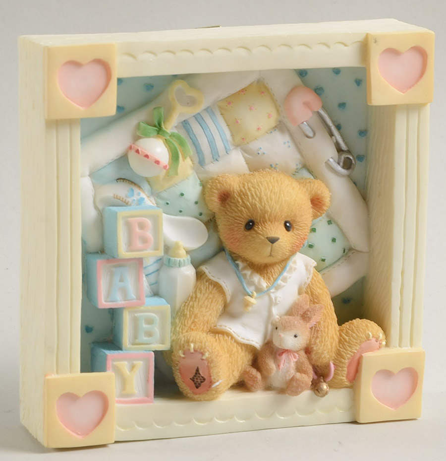 Cherished Teddies Shadow Box Oh Baby - Boxed by Enesco-1