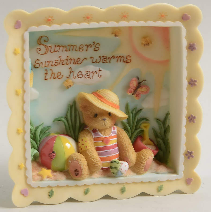 Cherished Teddies Shadow Box Summer's Sunshine-Warms The Heart - Boxed by Enesco-1