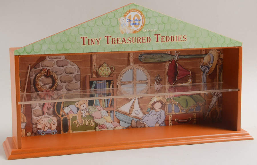 Tiny Treasured Teddies Wooden Display - Display Rack Wood by Enesco-1