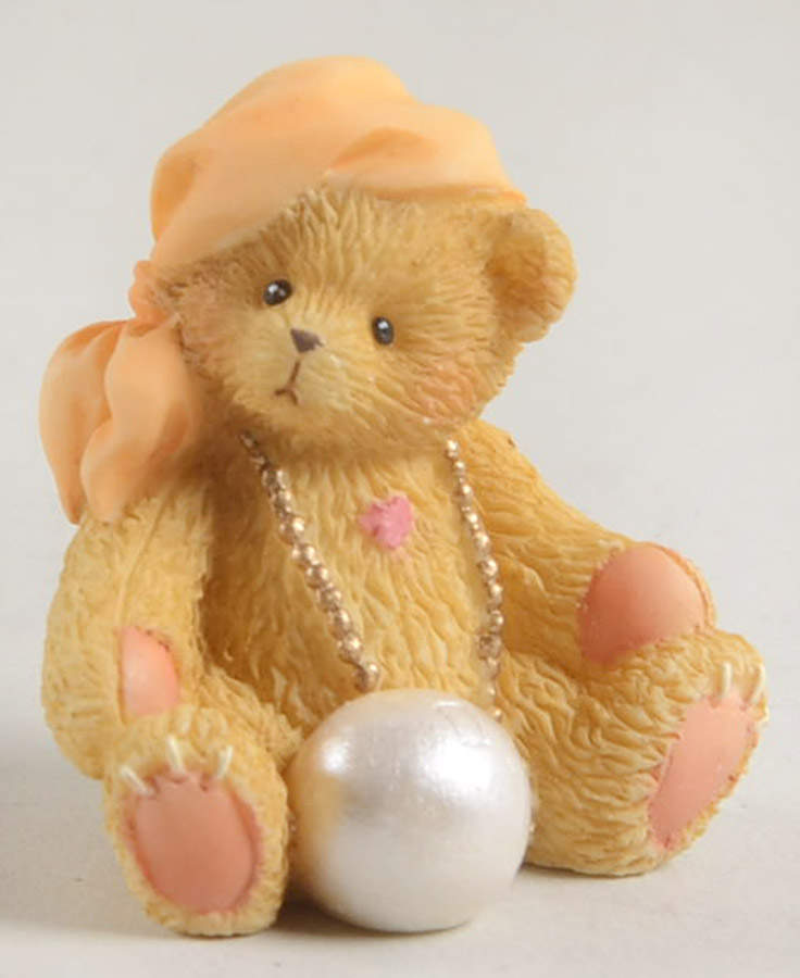 Tiny Treasured Teddies Bear With Pearl - With Box by Enesco-1