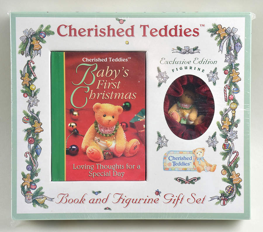 Book & Figurine-Cherished Teddies Baby's First Christmas - Boxed by Enesco-1