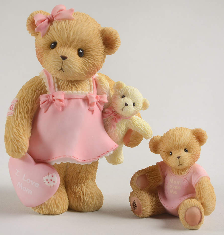 Family Cherished Teddies Girl-I Love Mom - Mom Loves Me - Boxed by Enesco-1