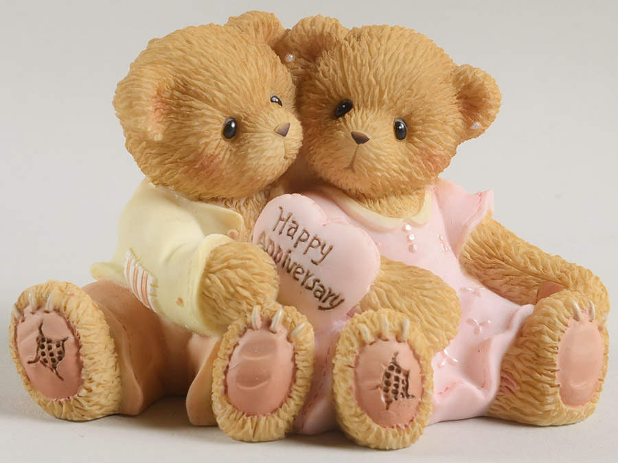 Teddies To Cherish - Sentiments Happy Anniversary - Boxed by Enesco-1