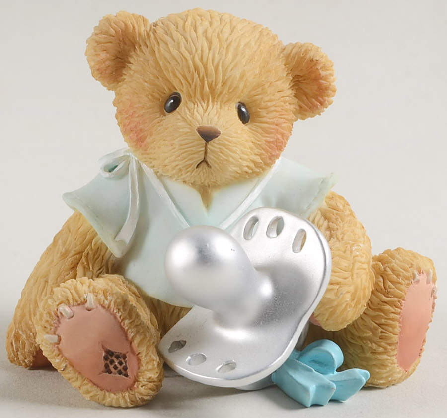 Teddies To Cherish - Sentiments Christening Baby Boy - No Box by Enesco-1