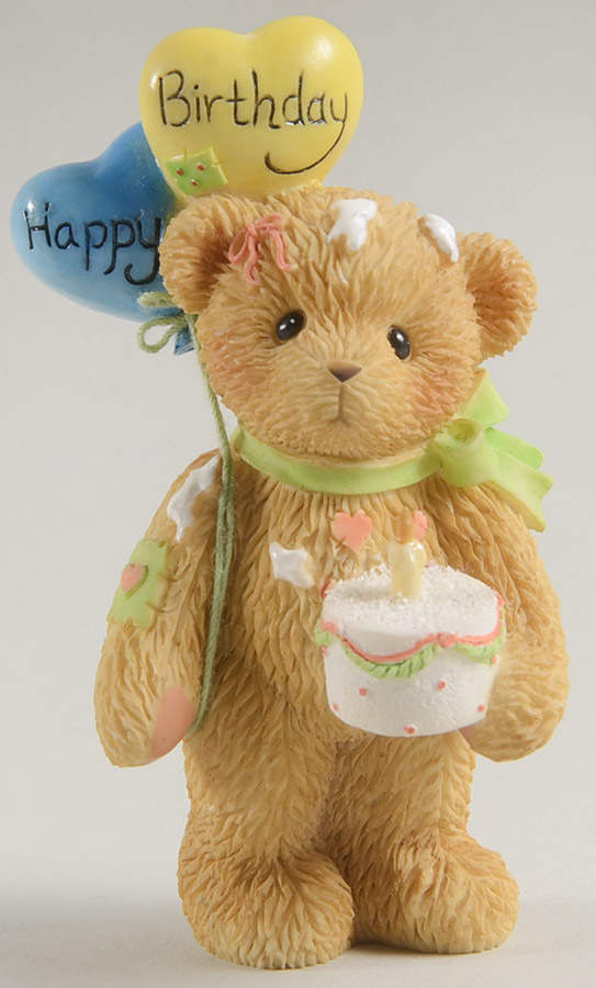 Teddies To Cherish - Sentiments Happy Birthday-Ballons - No Box by Enesco-1