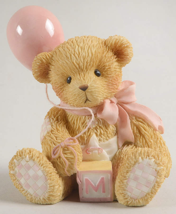 Teddies To Cherish - Sentiments Willkommen Baby(M)-German - No Box by Enesco-1