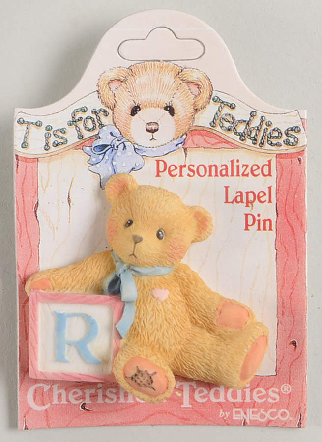 T Is for Teddies Teddie With Block Lapel Pin-R - No Box by Enesco-1