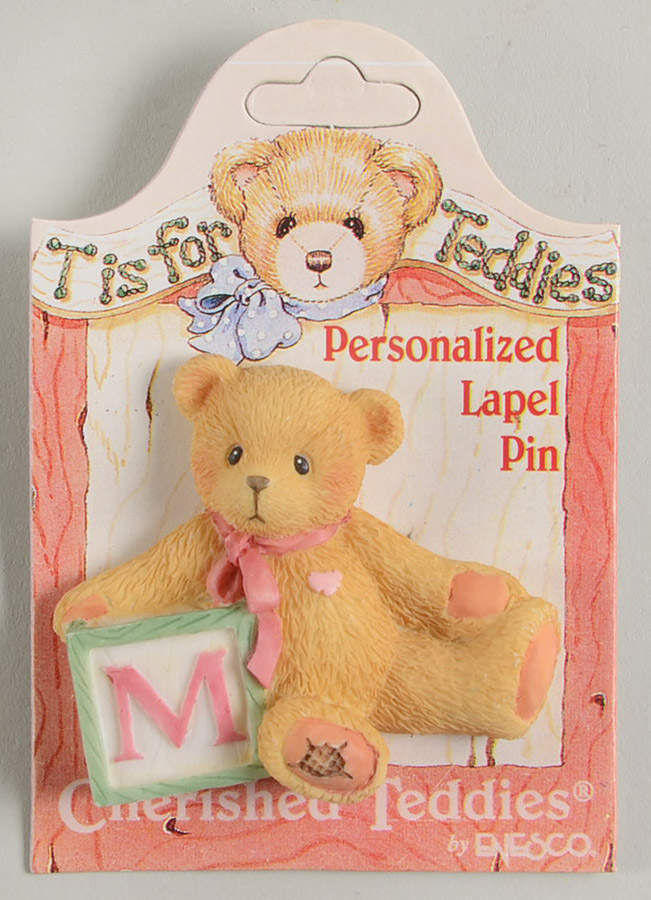 T Is for Teddies Teddie With Block Lapel Pin-M - No Box by Enesco-1