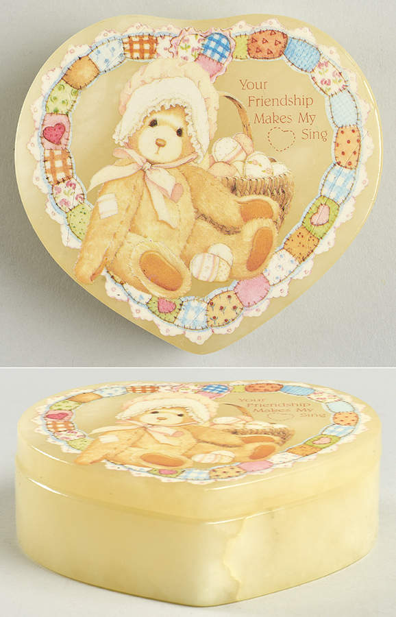 Cherished Teddies Heart Boxes Your Friendship Makes My Heart Sing - No Box by Enesco-1