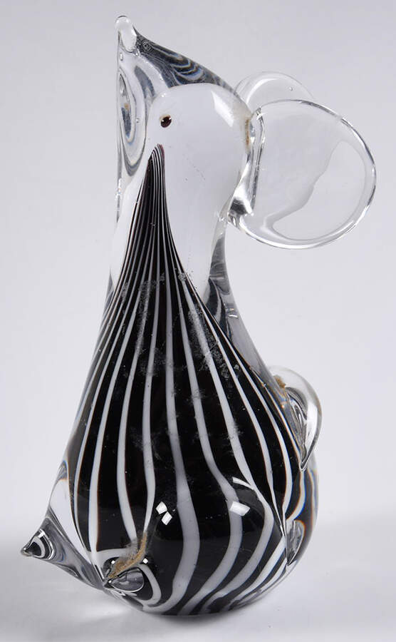Crystal Figurines Mouse - Black And White Stripes - No Box by Enesco-1
